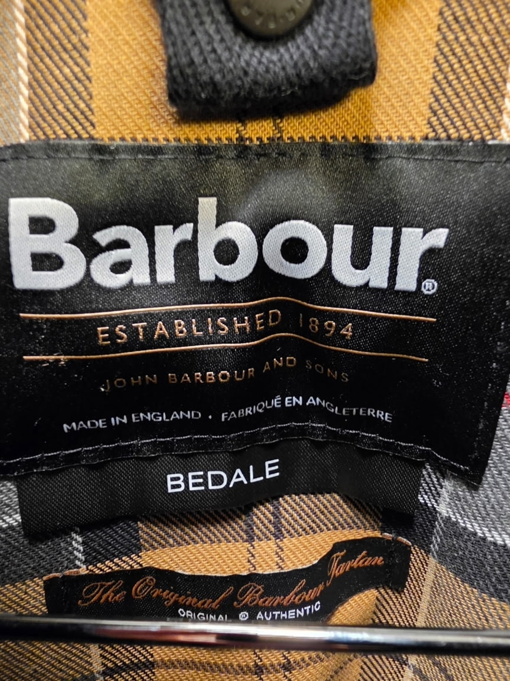 Barbour Men's Dark Navy Waxed Field Jacket with Black Corduroy Collar - Picture 4 of 4